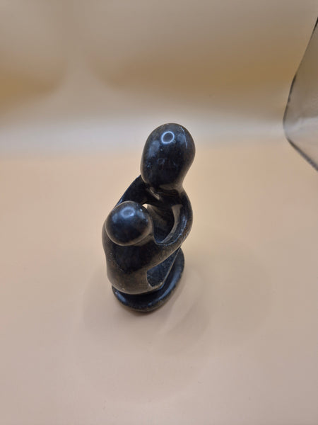 Vintage Mother and Child African Stone Statue Carved Figurine Family Sculpture Art