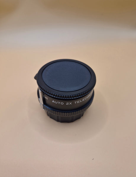 Vintage ROKINON Auto 2X Teleconverter NF Camera Lens with Case Photography Accessory