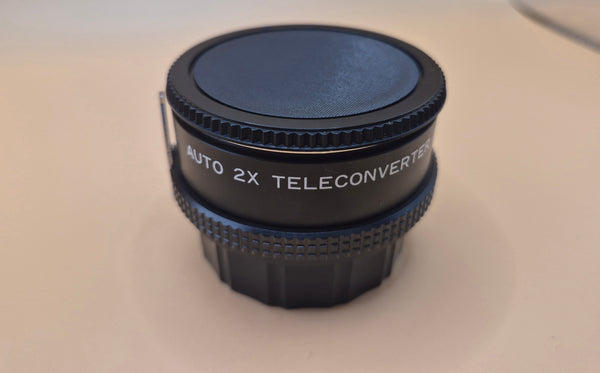 Vintage ROKINON Auto 2X Teleconverter NF Camera Lens with Case Photography Accessory