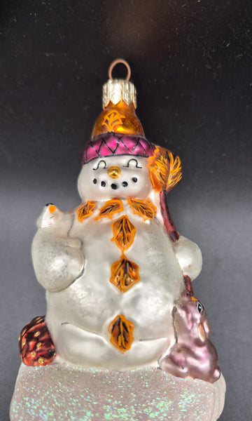 Vintage Christopher Radko Hand Painted Icicle Snowman "Carlton Cicle" Christmas Ornament