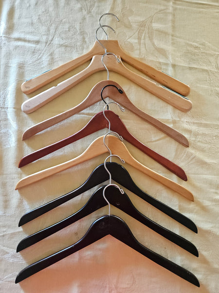Lot 21 Wooden Clothing Hangers Black Natural Brown Nordstrom Vintage Closet Lot