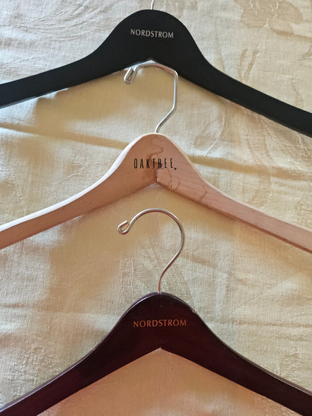 Lot 21 Wooden Clothing Hangers Black Natural Brown Nordstrom Vintage Closet Lot