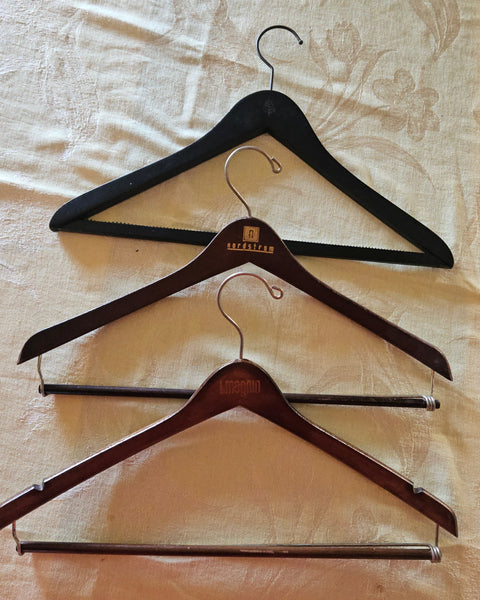 Lot 21 Wooden Clothing Hangers Black Natural Brown Nordstrom Vintage Closet Lot