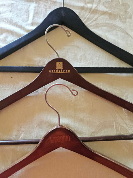Lot 21 Wooden Clothing Hangers Black Natural Brown Nordstrom Vintage Closet Lot