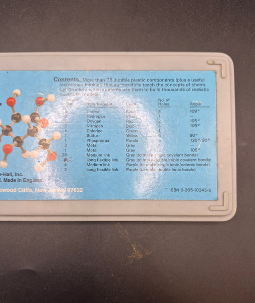 Vintage The Prentice Hall School Chemistry Molecule Model Set