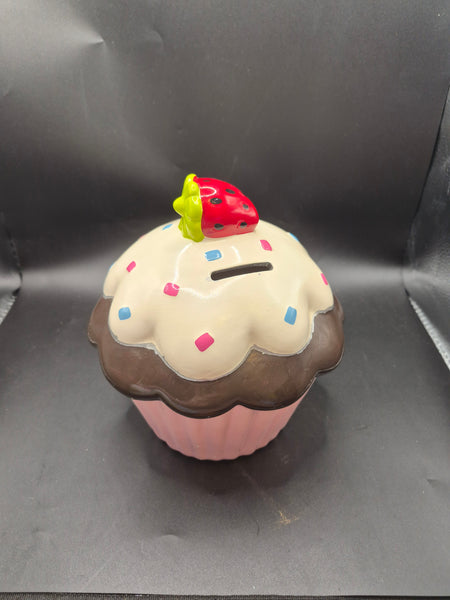 Ceramic Cupcake Coin Penny Bank