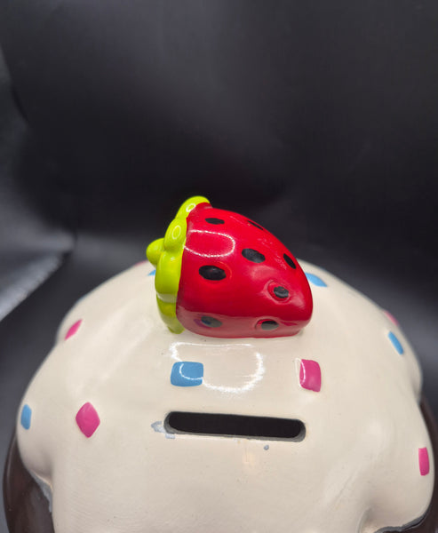 Ceramic Cupcake Coin Penny Bank