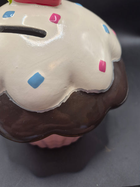 Ceramic Cupcake Coin Penny Bank