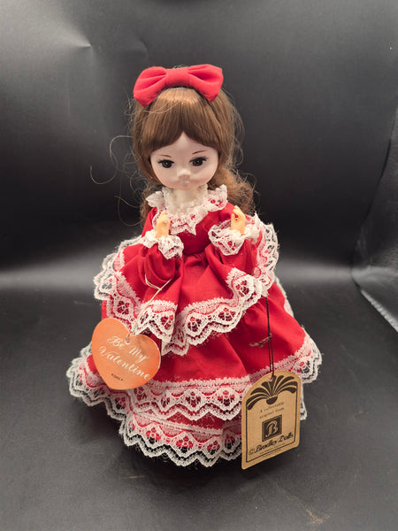 Vintage Bradley Dolls To My Valentine Red Doll with Stand Collectible Display