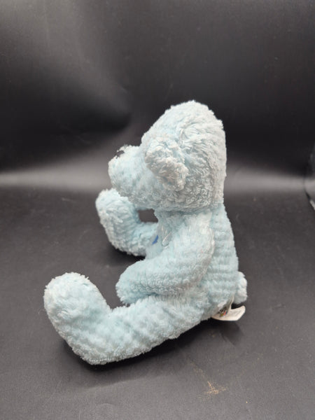 March M&M Blue Teddy Bear Plush Stuffed Animal Heart Embroidered Soft Toy