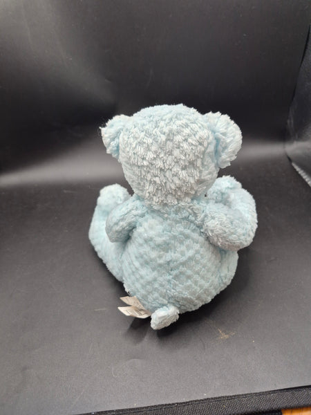 March M&M Blue Teddy Bear Plush Stuffed Animal Heart Embroidered Soft Toy