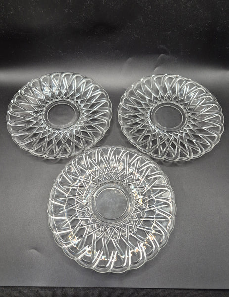 Vintage 6 Piece Indiana Pretzel Depression Glass Set Clear Pattern Tableware Set