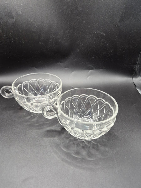Vintage 6 Piece Indiana Pretzel Depression Glass Set Clear Pattern Tableware Set