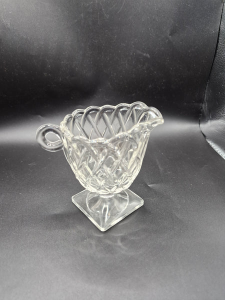 Vintage 6 Piece Indiana Pretzel Depression Glass Set Clear Pattern Tableware Set