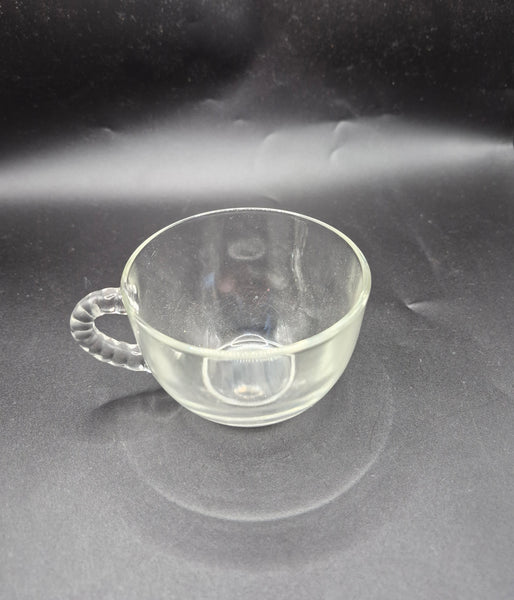 8-Pc Vintage ANCHOR HOCKING Fan Snack Plate & Cups