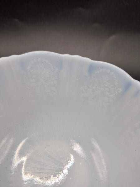 Macbeth Evans American Sweetheart 9in Plates and Bowls White Glass Dinnerware Set