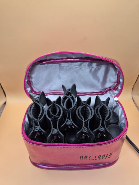 HOT TOOLS HOT SETTER 10 Count Curlers w/ Clips & Portable Pink Case