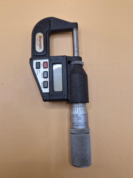 Starret 731 Outside Digital Micrometer With Inspection Certificate & Wrench