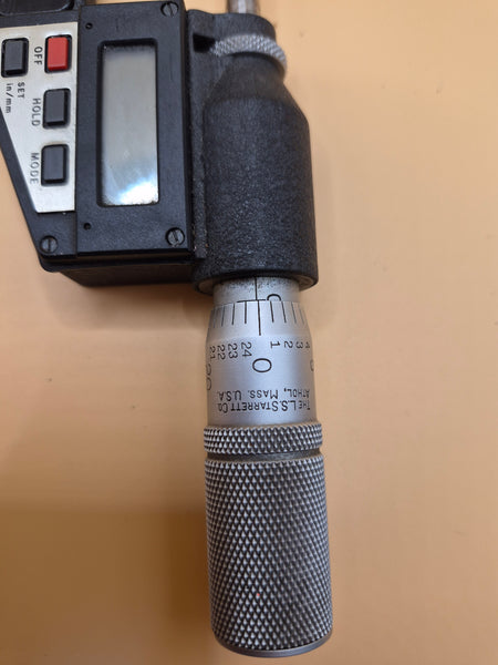 Starret 731 Outside Digital Micrometer With Inspection Certificate & Wrench