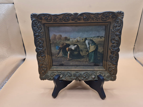 The Gleaners Vintage Gold Plastic Frame Rural Farm Harvest Scene Wall Artwork Art