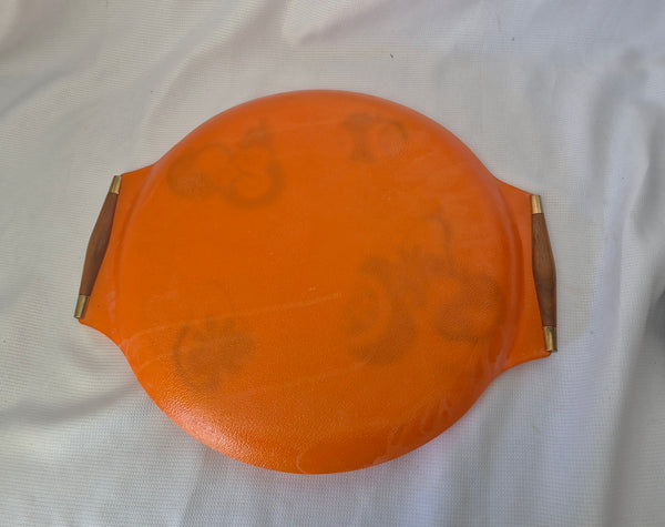 Vintage Mid-Centrury 1960's Orange Glass Serving Tray; Georges Briard # 44513