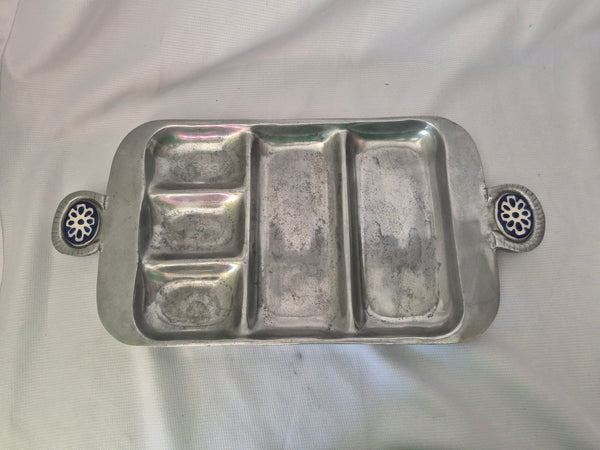 Vintage Pewter Divided Serving Tray