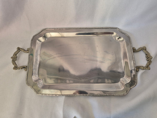Silver Plated Appetizer Tray Serving Platter Entertaining Party Display Kitchen