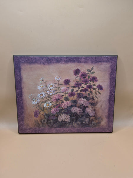 Floral Wood Wall Plaque by Vivian Flasch Cottagecore Flower Art Home Decor Sign