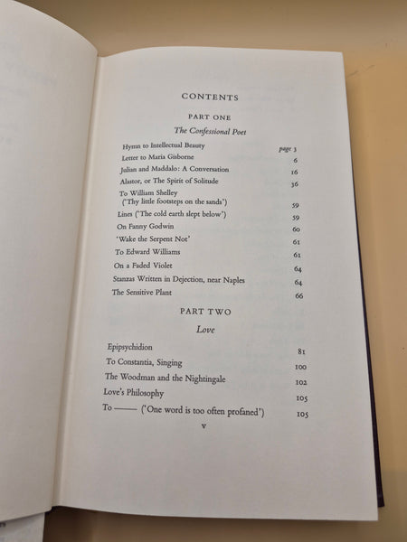 The Poems of Shelley 1974 Hardcover Book by Percy Bysshe Shelley Poetry Literature