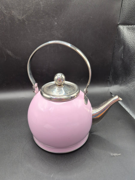 Pink 32 Ounce Teapot with Inside Strainer Kitchen Tea Brewing Serveware Home Decor