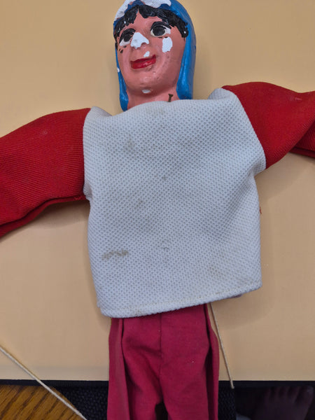 Vintage Wood El Chavo Mexican Marionette String Puppet Folk Art Mexico Wooden Toy