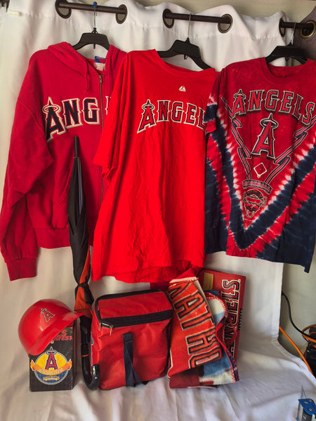 Los Angeles Angels MLB Majestic Hoodie Tie Dye Shirt Bag Blanket Fan Bulk Lot