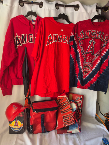 Los Angeles Angels MLB Majestic Hoodie Tie Dye Shirt Bag Blanket Fan Bulk Lot