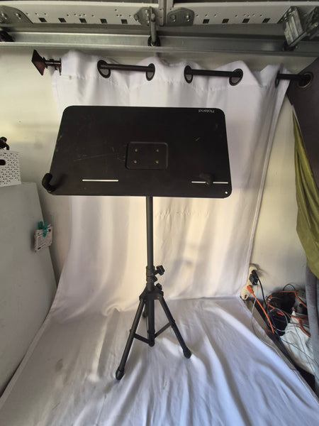 Roland Adjustable Tripod Music Stand Sheet Holder Tray Portable Folding Black