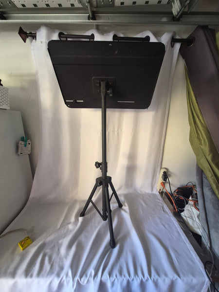 Roland Adjustable Tripod Music Stand Sheet Holder Tray Portable Folding Black