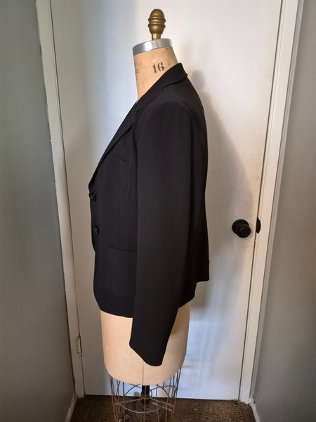 Size 10 TALBOTS Women's Pleated Vintage Black Blazer