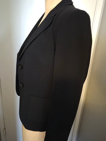 Size 10 TALBOTS Women's Pleated Vintage Black Blazer