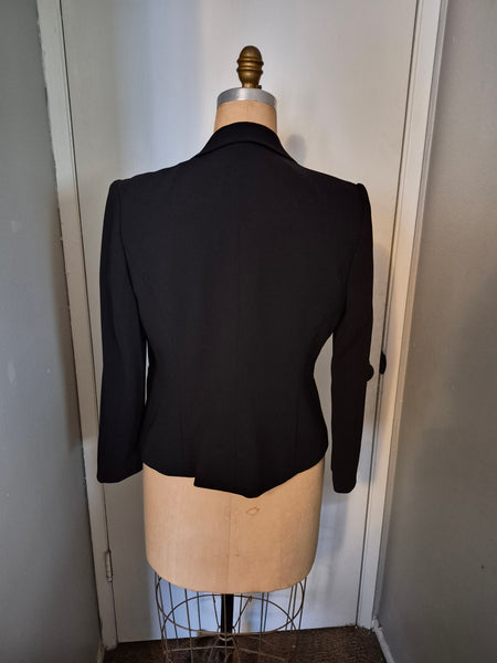 Size 10 TALBOTS Women's Pleated Vintage Black Blazer