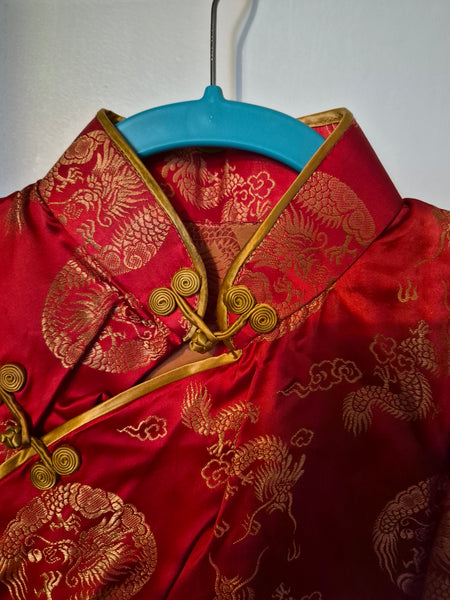 Small Vintage Red & Gold Kimono (Flaw)
