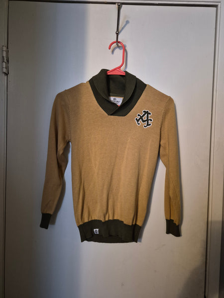 Size 7 / XL AKADEMIKS Boys Vintage Tan & Green Sweater