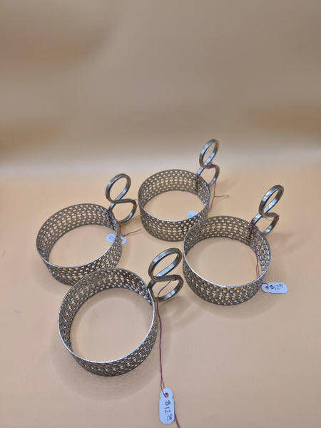 Set of 4 Timo Sarpaneva Tsaikka Iittala of Finland Silver Cup Holder