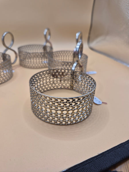 Set of 4 Timo Sarpaneva Tsaikka Iittala of Finland Silver Cup Holder