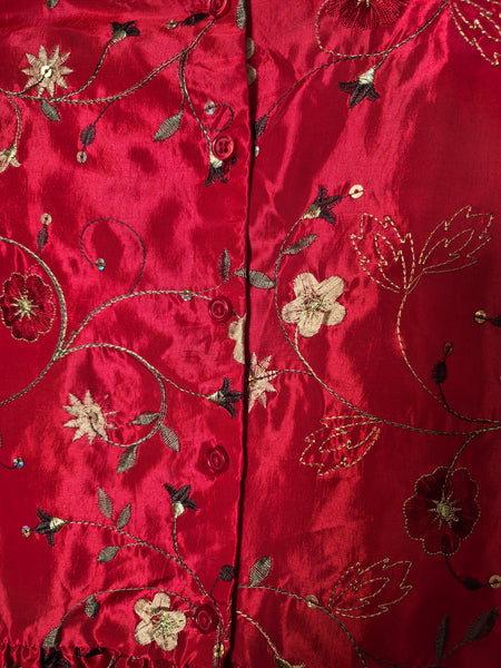 Girls Size Large Unbranded Red Floral Dress