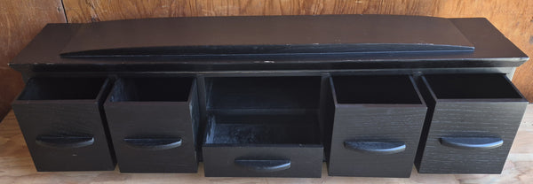 Black Wall Shelf or Dresser Top Drawer Storage