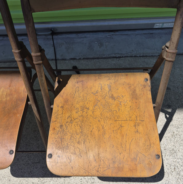 Pair of 2 Vintage Mid Century Folding Metal Chairs