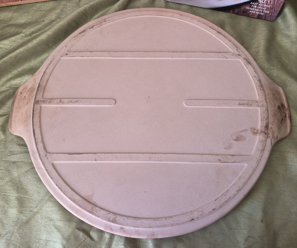 HAEGER 15" Round Natural Pizza Stone w/ Stone Handles