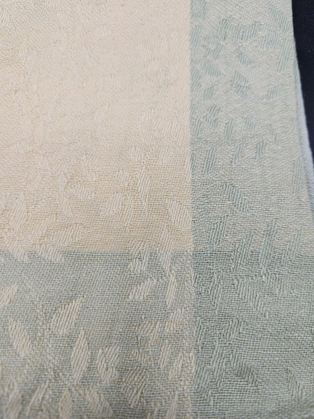 Set of 4 Green & Tan 18" x 18" Leaf Pattern Cotton Napkins