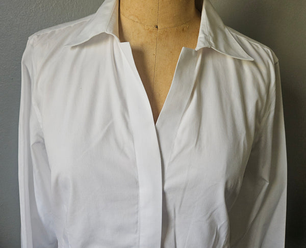 Brand New FOXCROFT Size 18 White Dress Shirt Womens Button Front Long Sleeve Top