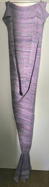 Adult Purple Weave Mermaid Tail Blanket Over 7 Ft Long Cozy Soft Snuggle Throw