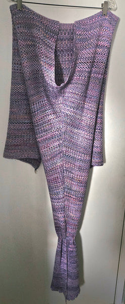Adult Purple Weave Mermaid Tail Blanket Over 7 Ft Long Cozy Soft Snuggle Throw